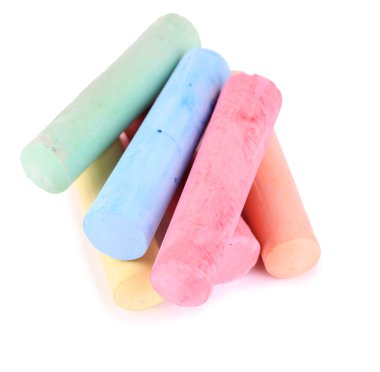 renk tebeşirler, üzerinde beyaz izole