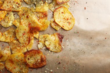 ev yapımı patates cipsi yakın çekim