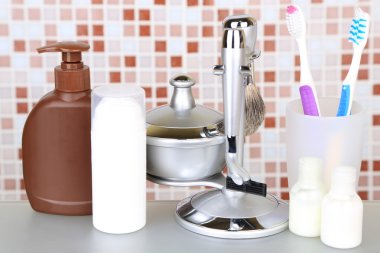 erkek lüks tıraş takımı banyo raf