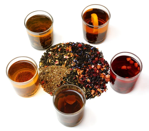 Assortment of tea isolated on white — Stock Photo, Image