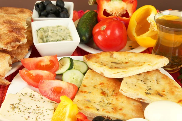 Petit déjeuner turc traditionnel close up — Photo