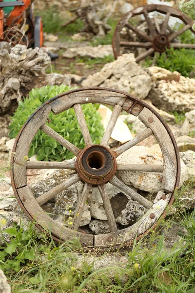 Old retro wheel, outdoors — Stock Photo, Image