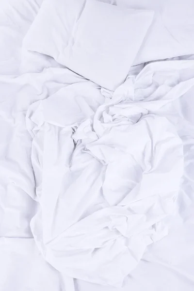 Ungeschminktes Bett aus nächster Nähe — Stockfoto