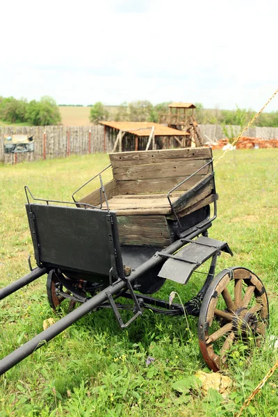 Old wooden cart, outdoors — Stock Photo, Image