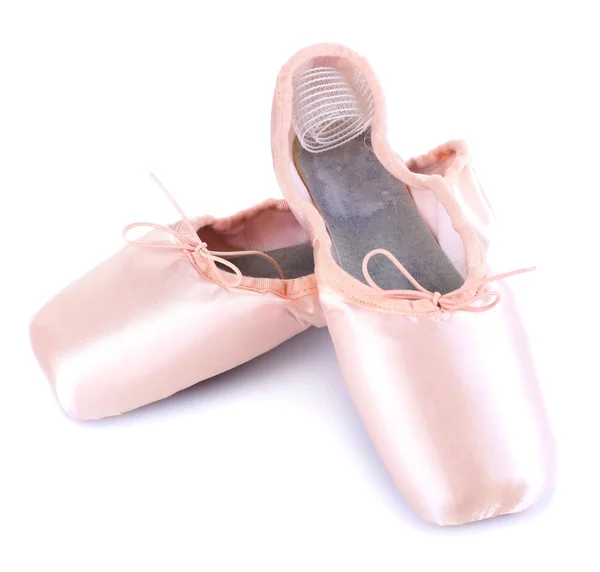 Chaussures de pointe de ballet isolées sur blanc — Photo