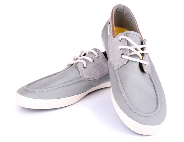 Hombres grises zapatos aislados en blanco —  Fotos de Stock