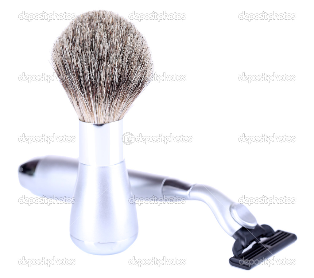 Shaving accessories isolated on white