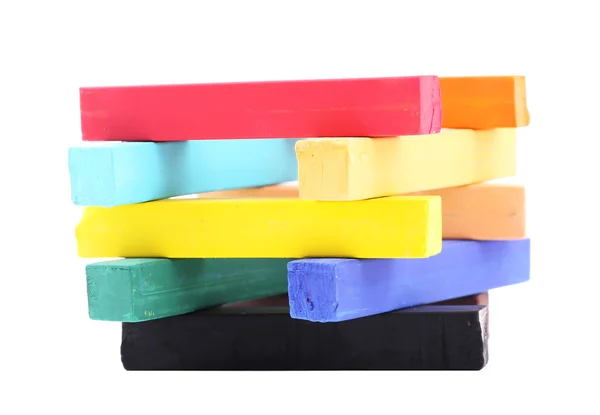 Pasteles de tiza de colores aislados en blanco —  Fotos de Stock