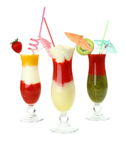 Delicious fruit smoothie isolated on white — Stock Photo, Image