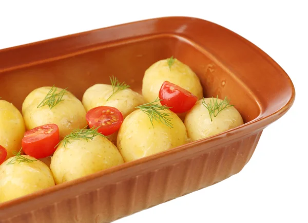 Unga kokt potatis, närbild — Stockfoto