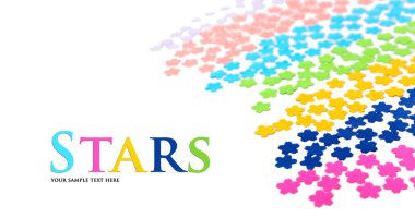 Konfeti beyazda izole edilmiş.