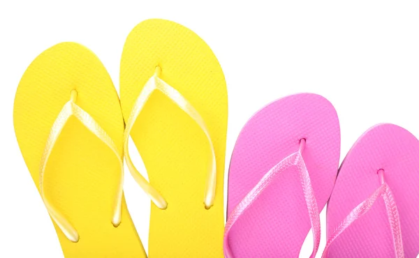 Helle Flip-Flops isoliert auf weiß — Stockfoto