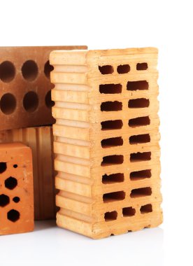 beyaz izole kahverengi tuğla