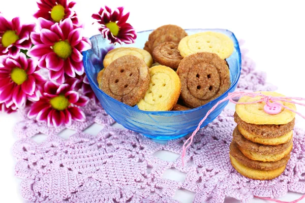 Sugar cookies in shape of buttons on table — Stock Photo, Image