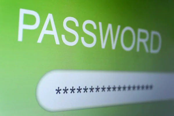 Password on monitor screen — Stock Photo, Image