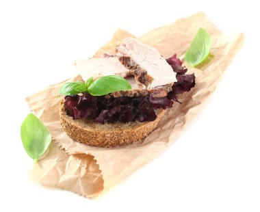 beyaz izole karşılamak ile lezzetli sandviçler