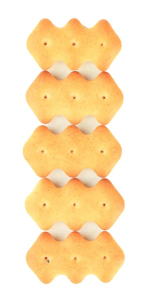 Beyaz izole lezzetli kraker — Stok fotoğraf