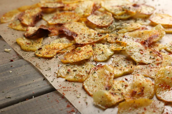 Homemade potato chips close up — Stock Photo, Image