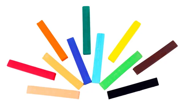 Colorful chalk pastels isolated on white — Stock Photo, Image