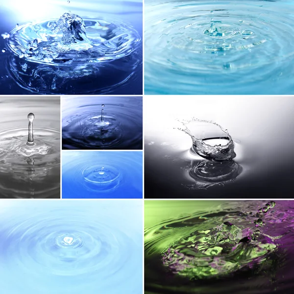 Collage de gotas de agua de primer plano — Foto de Stock