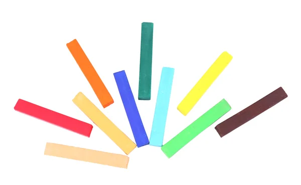 Färgglada krita pasteller isolerad på vit — Stockfoto