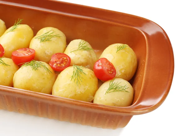 Unga kokt potatis, närbild — Stockfoto