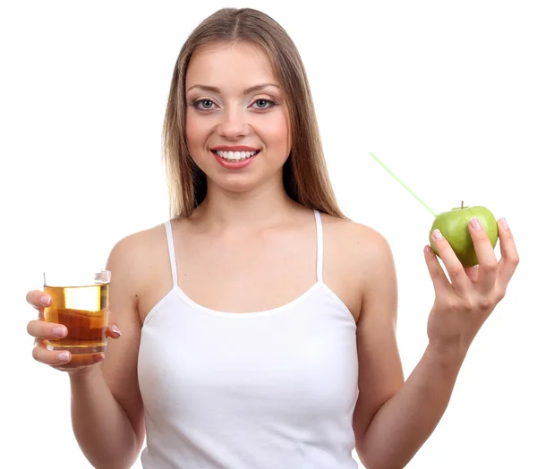 Beautiful girl with juice — Stock Photo, Image