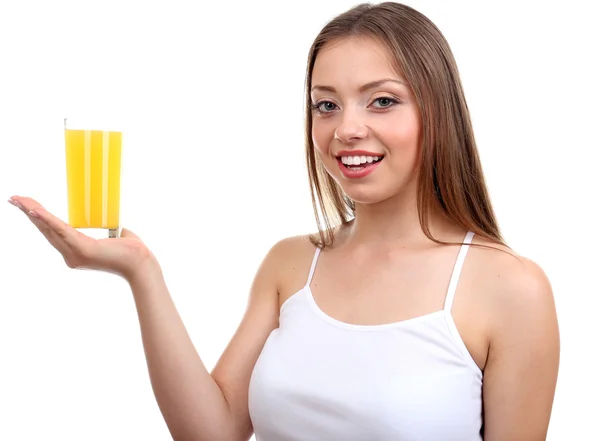 Beautiful girl with juice — Stock Photo, Image