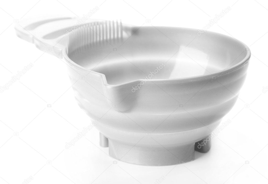 Bowl for hair coloring, isolated on white