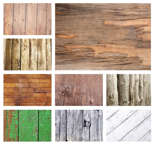 Κολάζ από παλιά ξύλινα υφή — Φωτογραφία Αρχείου