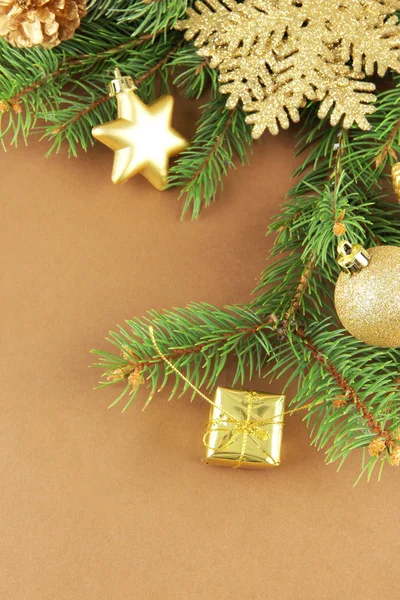 Christmas decorations on fir tree — Stock Photo, Image