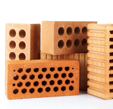 beyaz izole kahverengi tuğla