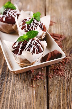 Lezzetli kekler yakın planda.