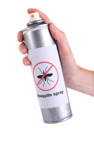 Hand holding mosquito spray — Stock Photo, Image