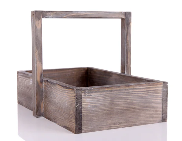 Caja de madera aislada en blanco —  Fotos de Stock
