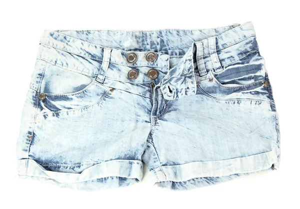 Mode blauwe denim shorts close-up — Stockfoto