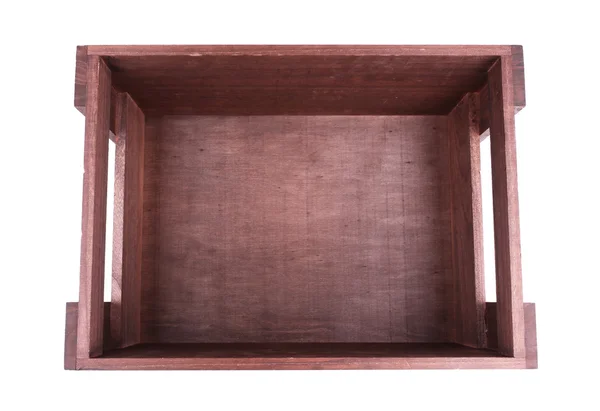 棕色的板条箱上白色孤立 — 图库照片