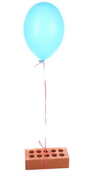 Balão de cor com tijolo, isolado em branco — Fotografia de Stock
