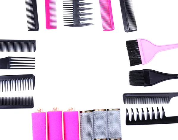 Outils professionnels de coiffeur isolés sur blanc — Photo