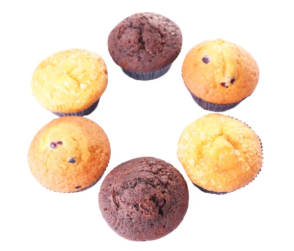 Välsmakande muffins isolerade på vitt — Stockfoto