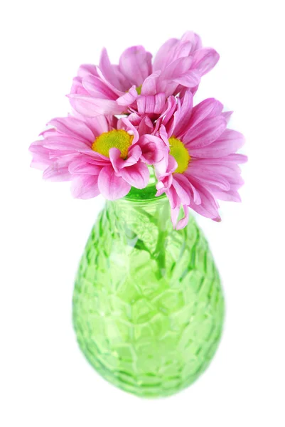 Güzel çiçekler Vazoda beyaz izole — Stok fotoğraf
