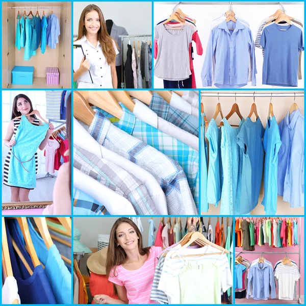 Kleding collage — Stockfoto