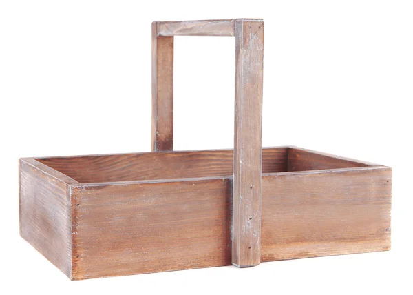 Caja de madera aislada en blanco —  Fotos de Stock