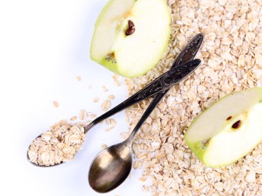 Apple ile kaşık yulaf ezmesi ve vintage