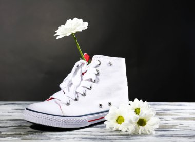 çiçekler içinde güzel lastikbotlar