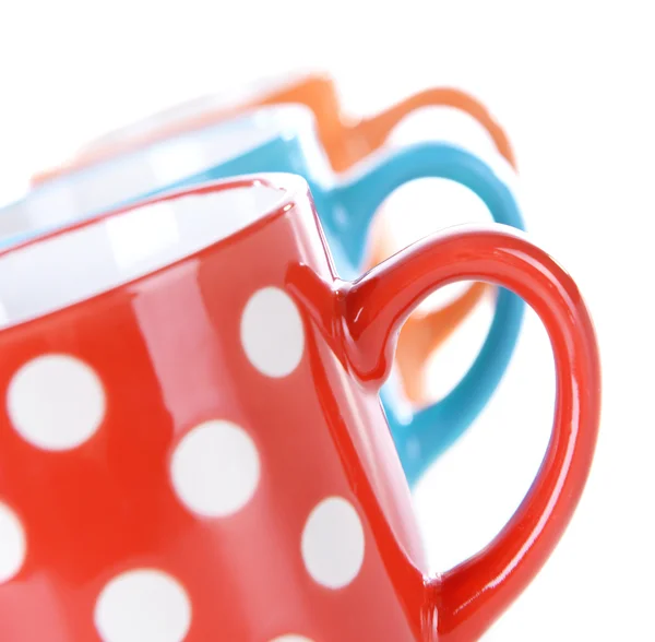 Color polka dot mugs — Stock Photo, Image