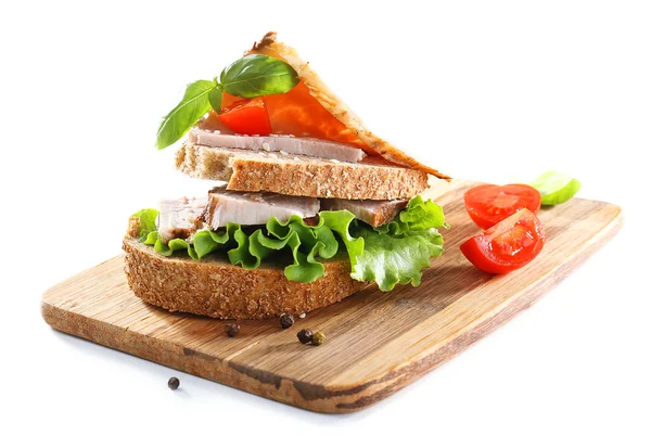 Leckere Sandwiches mit Meet — Stockfoto