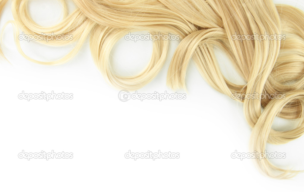 Curly blond hair close-up