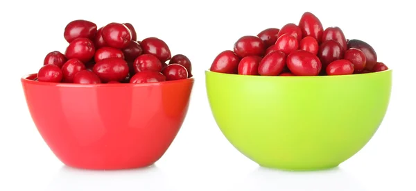 Свіжі карнизні ягоди в барвистих мисках — стокове фото