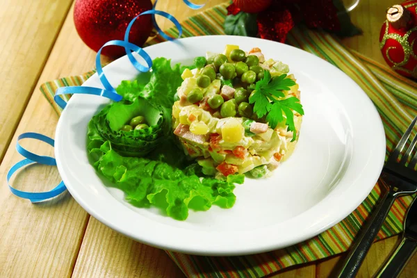 Russian traditional salad Olivier — Stock Photo, Image